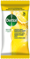Dettol Power & Fresh antibakteriális felülettisztító törlőkendő frissítő citrom és lime illattal
